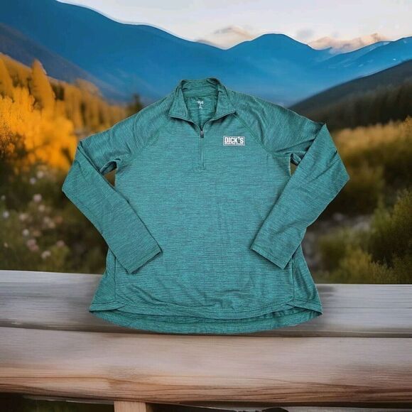 Dick’s Sporting Goods Employee Pullover 1/4 Zip Green Long Sleeve Women's Large - Picture 1 of 12